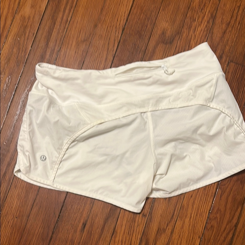 lululemon speed runner shorts- size 6, 4 inch inseam White Athletic Shorts